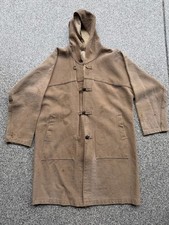 Vintage 1930s 40s Canvas Hooded Work Coat Hook & Eye Closure Chore Distressed picture