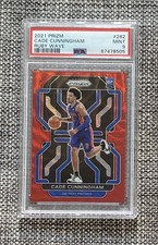 2021-22 Panini Prizm Cade Cunningham Rookie Ruby Wave Prizm SP PSA 9 Pistons RC picture