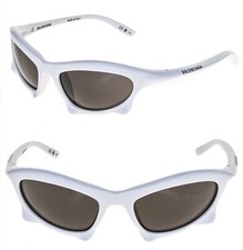 BALENCIAGA BAT 0229 White 004 Fashion Demna Angular Wrap Sunglasses BB0229S picture