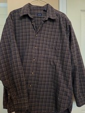 Mens Izod flannel plaid button down shirt Sz L  picture