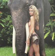 Super Model Sarah Mutch With Elephant In Bali picture, A Dominic Petruzzi Pic picture