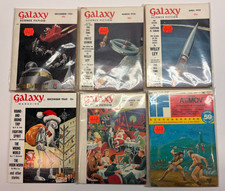 Galaxy Science Fiction Lot 6 Christmas Emsh Covers 1951 1954 1960 Big Time IF 74 picture