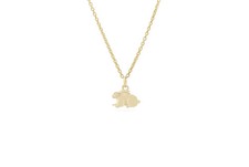14k Solid Gold Rabbit Necklace: Bunny Pendant picture