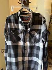 Dixxon Flannel Company Finish Line Men’s M Plaid Button-Up Flannel Shirt Pockets picture