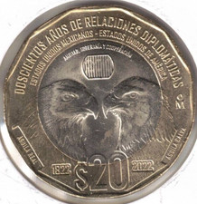 2022 Mexico 20 pesos Brilliant Uncirculated Eagles Commemorative coin picture