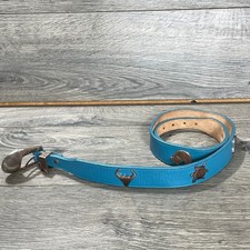 Vintage Silver Creek Collection Belt 32 Blue Southwestern Concho Leather Animals picture
