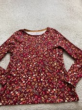 Croft & Barrow Women Floral Long Sleeve Crew Neck T-Shirt Multicolor Size M picture