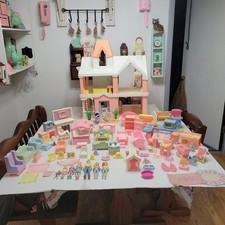 Vtg 90's Playskool Grand Victorian Doll House Dolls Tons Of Accessories Massive  picture