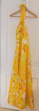 70s Vintage Sunny Yellow Halter Dress With Open Back Ties & Zipper 🌼 picture