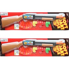 SET OF 2 - Soft Throw Dart Rifle Shotgun Toy, Pump Action, Kid Hunter Game picture
