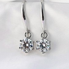 Certified White Diamond 4.50Ct. Round Shape Earring In 925 Silver - Tariffs Free picture
