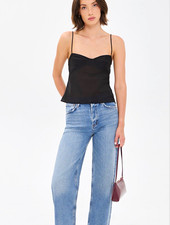 Reformation Alouette Tank Women's Black Solid Adjustable Strap Camisole Size 0 picture