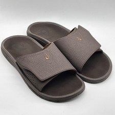 OluKai Nalu Slide Men Size 11 Adjustable Brown Slide Sandals Slip On Adjustable picture