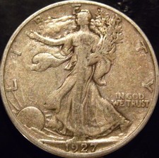 1927-S Walking Liberty Half Dollar Choice Original VF/XF picture