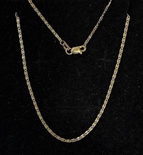 10kt Solid Yellow Gold Valentino Chain Necklace 18in Lobster Clasp Dainty New picture