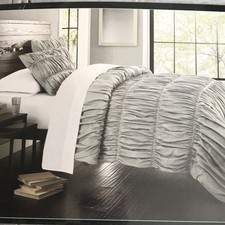 NWT CYNTHIA ROWLEY Designer Ruched Modern COMFORTER SET Sham Queen Summer picture