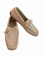 Vivaia Tan Jackie Square Toe Driving Loafers Women Sz US 10 EU 41.5 New picture