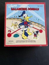 DISNEY Balancing Donald Duck Unicycle Vintage  Schylling Toy Original Box 1980’s picture