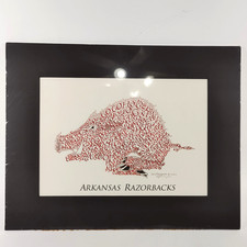 Arkansas Razorbacks text art design by artist W.R. Thompson, 1984, 11