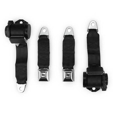 1978-82 Corvette Single Retractor Shoulder Seatbelt System PushButton - Black picture