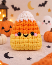 Handmade Cute Crochet Candy Corn Keychain Halloween Amigurumi picture