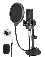 XLR Condenser Microphone with 26mm Large Diaphragm, Black Desktop Stand Kit picture