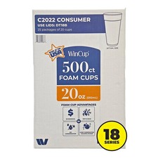 🔥 WinCup Foam Drink Cups, White 20OZ. 500CT FREE SAMEDAYY SHIPP picture