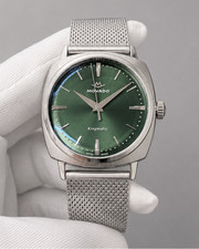 Movado Heritage Kingmatic Automatic 35MM Green Dial SS Unisex Watch 3650169 picture