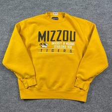 Vintage Y2K Jansport University of Missouri Tigers Sweatshirt Large 24x26 Yellow picture