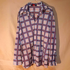 Vtg 70s Jaymar Sports Disco Shirt Butterfly Dagger Collar Men Geometric Print picture