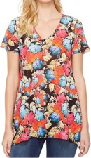 NWT Nally & Millie Womens Floral Print V-Neck Tunic Blouse Size XS picture