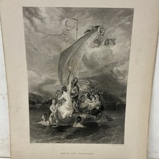 William Etty Antique Engraving Youth and Pleasure/ Allegorical Figures on a Boat picture