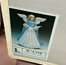 Vintage Lladro 5719 Angel Navidad Cantante Tree Topper 1990 Retired Blue w/ Box picture