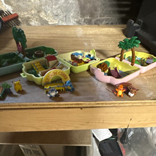 1997 TOMY Pokemon Chibi Poke House Lot Viridian Seafoam Pokemon Center + Figures picture