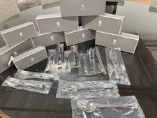 Rare Puiforcat  Wave Stainless Cutlery Set for 8 W/Serving Pieces (51 pcs total) picture