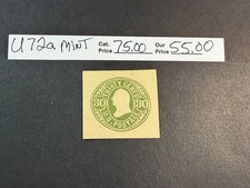 US Scott # U 72a Mint Cut Square SCV $ 75.00 picture