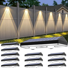 Solar Fence Lights Outdoor, 12 Pack Warm White & RGB 8 Colors Fence Lights Solar picture