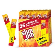Slim Jim Smoked Meat Sticks, Original Flavor, 6g Protein Per Serving, Snack Size picture
