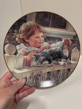 1986 Hamilton Collection Lead Us Not Lord’s Prayer Plate Kittens Child Williams picture
