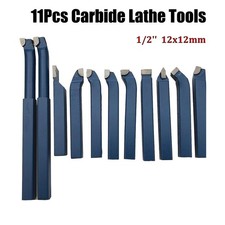 11Pcs 1/2'' Carbide Metal Tool Knife Set for Mini Lathe Cutting Turning Tools picture