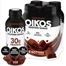 Oikos Protein Shake Shelf Stable Chocolate,30g Protein 12 fl Oz 4 Count​ Bottles picture