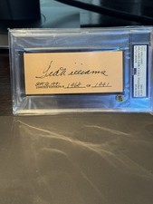 Ted Williams 2x5 Cut Signature Auto PSA 8 Family Collection /1941  picture