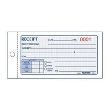 Carbonless Money Receipt Book 2.75 x 5.625 White Yellow 50 Duplicate Forms picture