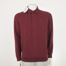 Criquet Pullover Golf Polo Sweater Mens Medium Maroon Dark Red Cotton Blend picture