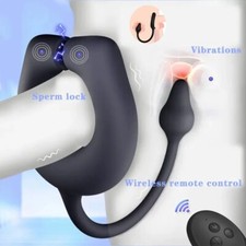Electric Penis-Stretcher Enhancer-Ball-Scrotum-Ring-Delay-Ejaculation Men Remote picture