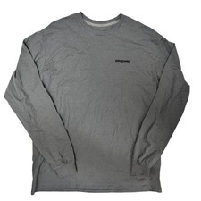Patagonia Mens P-6 Logo Responsibili-Tee Long Sleeve Grey Shirt Large picture