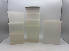 Vintage Tupperware Sheer Freezer Set 8 Stackable Lids 484-4 311-76 picture