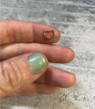 10K or 14K Yellow, Rose or White Solid Mini Floating Heart Slide Charm Pendant picture