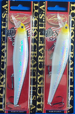 2pk Lucky Craft POINTER 128 SP Suspending Jerkbait 5in 1oz MS Impulse Shad (2) picture