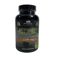 NaturaLife Labs Charcoal Activated Capsules Organic 1200mg  100 Count Exp 10/27 picture